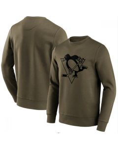 Men's Pittsburgh Penguins Green Iconic Preferred Logo Graphic Crew Sweatshirt
