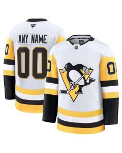 Men's Pittsburgh Penguins White Away Premium Custom Jersey