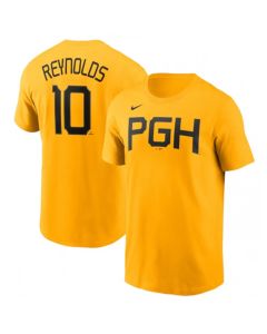 Men's Pittsburgh Pirates #10 Bryan Reynolds Gold 2023 City Connect Name & Number T-Shirt