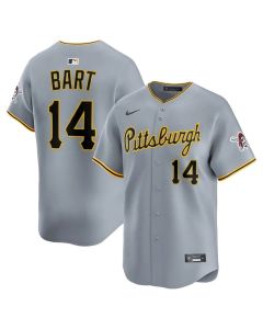 Men's Pittsburgh Pirates #14 Joey Bart Nike Gray Road Limited Jersey (Gray)