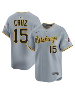 Men's Pittsburgh Pirates #15 Oneil Cruz Nike Gray Road Limited Jersey