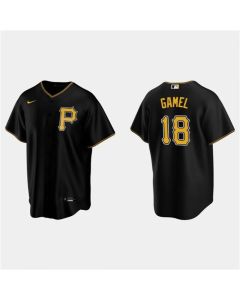 Men's Pittsburgh Pirates #18 Ben Gamel Black Cool Base Stitched Jersey (Black)