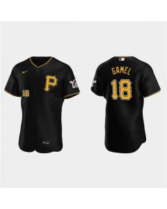 Men's Pittsburgh Pirates #18 Ben Gamel Black Flex Base Stitched Jersey (Black)