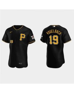 Men's Pittsburgh Pirates #19 Daniel Vogelbach Black Flex Base Stitched MLB Jersey