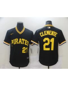 Men's Pittsburgh Pirates #21 Roberto Clemente Black Cool Base Stitched Jersey (Style 2)
