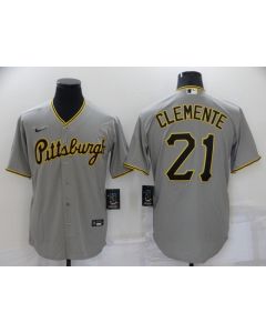 Men's Pittsburgh Pirates #21 Roberto Clemente Grey Cool Base Stitched Jersey