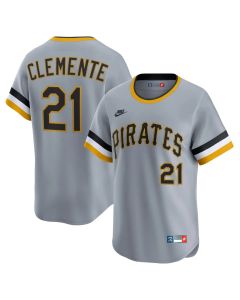 Men's Pittsburgh Pirates #21 Roberto Clemente Nike Gray Throwback Cooperstown Collection Limited Jersey (Gray)