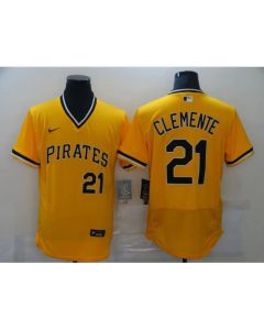 Men's Pittsburgh Pirates #21 Roberto Clemente Yellow Flex Base Stitched MLB Jersey