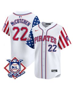 Men's Pittsburgh Pirates #22 Andrew McCutchen White 2024 Fourth of July Vapor Limited Jersey (White)