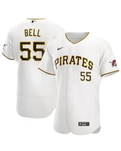 Men's Pittsburgh Pirates #55 Josh Bell White Flex Base Stitched Jersey