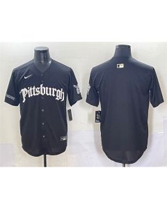 Men's Pittsburgh Pirates Black "Gothic Steel City Edition" Vapor Limited Stitched Baseball Jersey
