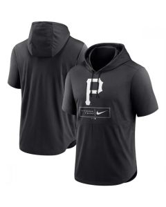Men's Pittsburgh Pirates Black Short Sleeve Pullover Hoodie