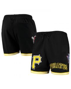Men's Pittsburgh Pirates Black Team Logo Mesh Shorts