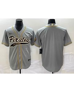 Men's Pittsburgh Pirates Blank Gray Cool Base Stitched Baseball Jersey