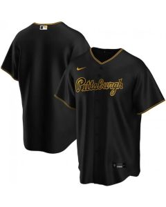 Men's Pittsburgh Pirates Blank New Black Cool Base Stitched Jersey