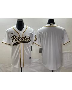 Men's Pittsburgh Pirates Blank White Cool Base Stitched Baseball Jersey