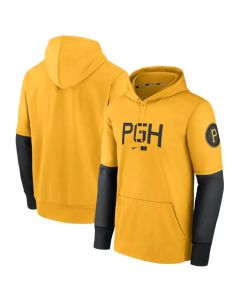 Men's Pittsburgh Pirates Gold 2023 City Connect Therma Performance Pullover Hoodie