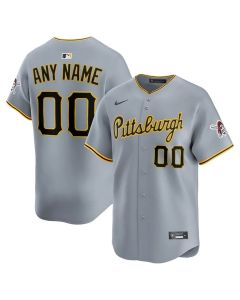 Men's Pittsburgh Pirates Nike Gray Road Limited Custom Jersey (Gray)