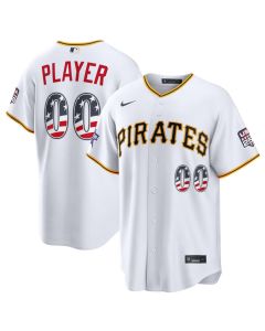 Men's Pittsburgh Pirates Nike White 2026 All-Star Edition Stars & Stripes Stadium Custom Jersey