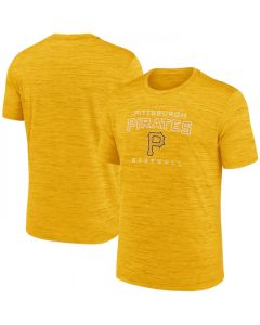 Men's Pittsburgh Pirates Yellow Velocity Practice Performance T-Shirt