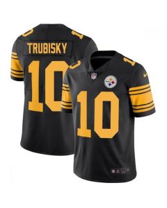 Men's Pittsburgh Steelers #10 Mitchell Trubisky Black Color Rush Limited Stitched Jersey