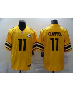 Men's Pittsburgh Steelers #11 Chase Claypool Gold Inverted Legend stitched Jersey