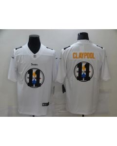 Men's Pittsburgh Steelers #11 Chase Claypool White Shadow Logo Limited Stitched Jersey