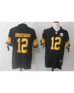Men's Pittsburgh Steelers #12 Terry Bradshaw Black Limited Rush Stitched NFL Jersey