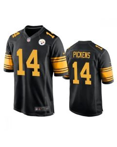 Men's Pittsburgh Steelers #14 George Pickens Black Color Rush Stitched Jersey