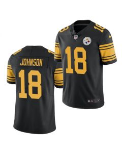 Men's Pittsburgh Steelers #18 Diontae Johnson Black Color Rush Limited Stitched Jersey