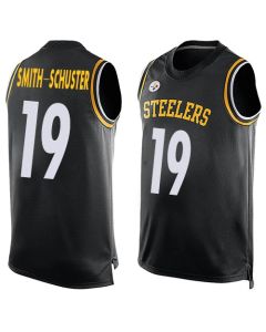 Men's Pittsburgh Steelers #19 JuJu Smith-Schuster Black Tank Top Stitched NFL Jersey