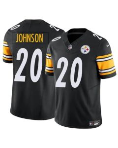 Men's Pittsburgh Steelers #20 Kaleb Johnson Black 2025 Draft F.U.S.E. Vapor Limited Stitched Football Jersey (Black)