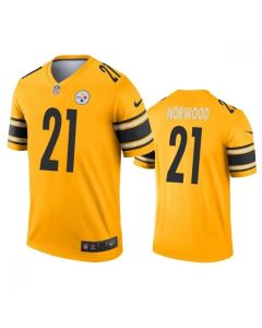 Men's Pittsburgh Steelers #21 Tre Norwood Gold Inverted Legend Stitched Jersey