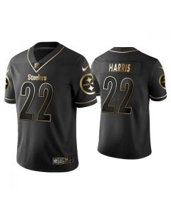 Men's Pittsburgh Steelers #22 Najee Harris Black Golden Edition NFL Jersey