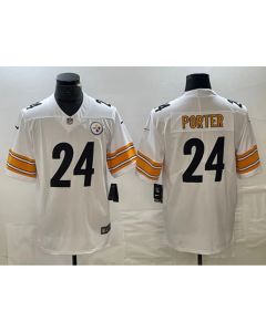 Men's Pittsburgh Steelers #24 Joey Porter Jr. White Vapor Untouchable Limited Stitched Jersey