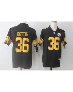 Men's Pittsburgh Steelers #36 Jerome Bettis Black Limited Rush Stitched NFL Jersey