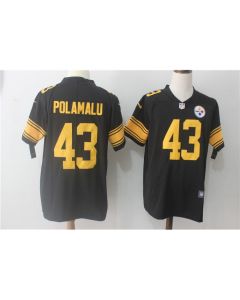 Men's Pittsburgh Steelers #43 Troy Polamalu Black Limited Rush Stitched NFL Jersey