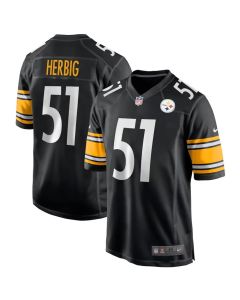 Men's Pittsburgh Steelers #51 Nick Herbig Black Game Jersey (Black)