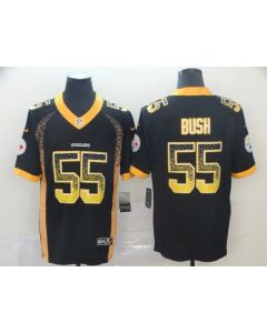Men's Pittsburgh Steelers #55 Devin Bush Black Drift Fashion Color Rush Limited Stitched NFL Jersey