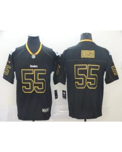 Men's Pittsburgh Steelers #55 Devin Bush Black NFL Lights Out Color Rush Stitched NFL Jersey