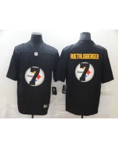 Men's Pittsburgh Steelers #7 Ben Roethlisberger Black Shadow Logo Limited Stitched Jersey
