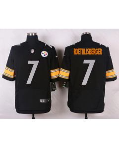 Men's Pittsburgh Steelers #7 Ben Roethlisberger Black Stitched NFL Elite Jersey