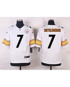 Men's Pittsburgh Steelers #7 Ben Roethlisberger White Stitched NFL Elite Jersey