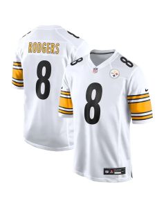 Men's Pittsburgh Steelers #8 Aaron Rodgers White Game Jersey (White)