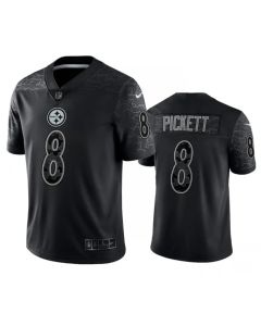 Men's Pittsburgh Steelers #8 Kenny Pickett Black Reflective Limited Stitched Jersey