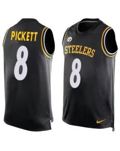Men's Pittsburgh Steelers #8 Kenny Pickett Black Tank top Stitched Jersey