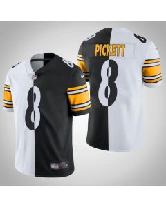 Men's Pittsburgh Steelers #8 Kenny Pickett White/Black Split Limited Stitched Jersey