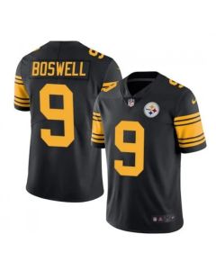 Men's Pittsburgh Steelers #9 Chris Boswell Black Vapor Color Rush Stitched Jersey