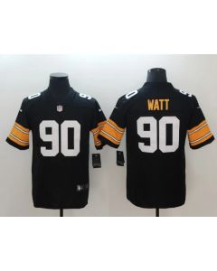 Men's Pittsburgh Steelers #90 T. J. Watt Black Vapor Untouchable Limited Stitched NFL Jersey (Black)