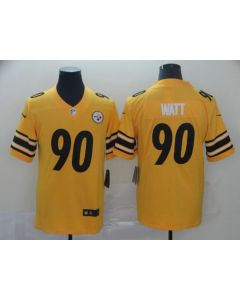 Men's Pittsburgh Steelers #90 T. J. Watt Gold Inverted Legend Stitched NFL Jersey